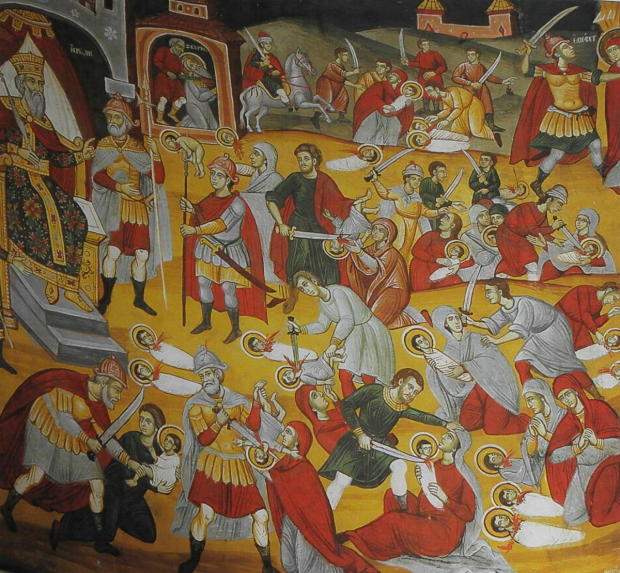  Η βρεφοκτονία του Ηρώδη (λεπτομέρεια) - Ιερά Μονή Ξηροποτάμου, Τοιχογραφία Καθολικού 