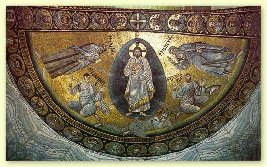 Η Μεταμόρφωση του Χριστού, ψηφιδωτό στην Αγία Αικατερίνη του Σινά, περ. 600 μ.Χ. 